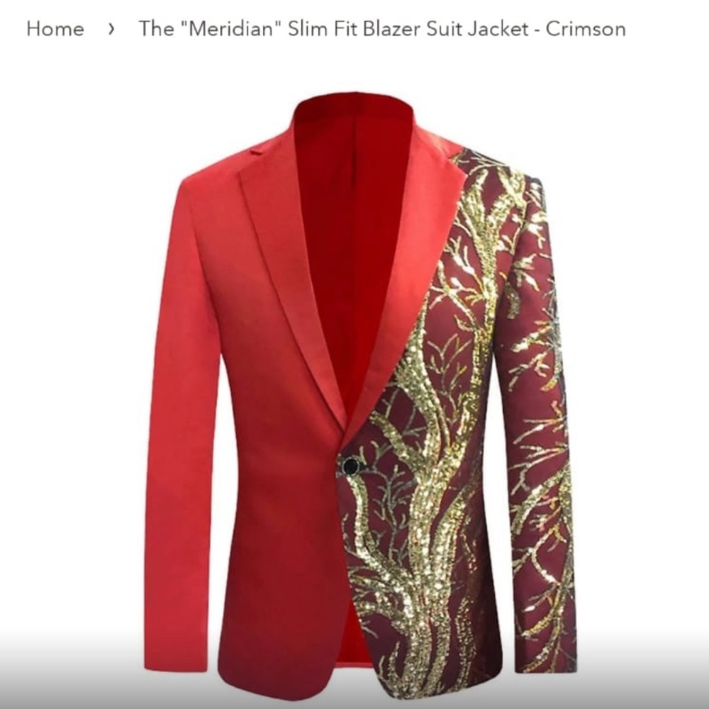 NEW- William//David Crimson Meridian Slim Fit Blazer 2XL